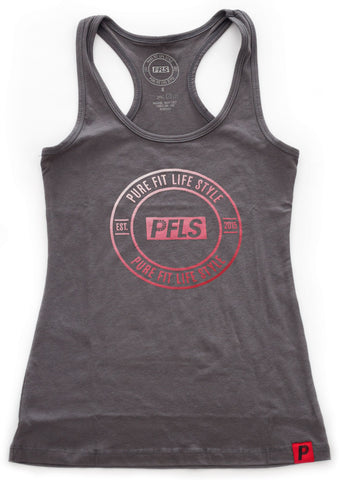 WOMENS CREST OMBRE RACER BACK TANK TOP-GREY