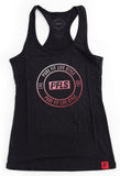 WOMENS CREST OMBRE RACER BACK TANK TOP-BLACK