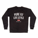 CREST FLEECE CREW NECK - BLACK