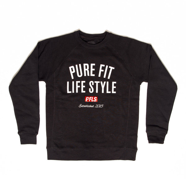 CREST FLEECE CREW NECK - BLACK