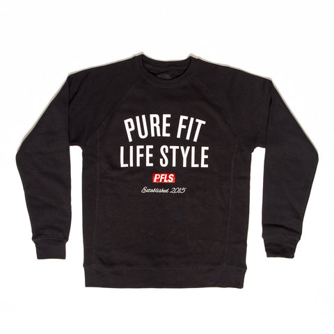 CREST FLEECE CREW NECK - BLACK
