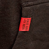 CREST PULL OVER FLEECE HOODIE - BLACK