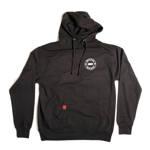 CREST PULL OVER FLEECE HOODIE - BLACK