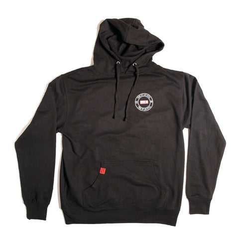 CREST PULL OVER FLEECE HOODIE - BLACK