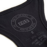 WOMENS CREST OMBRE RACER BACK TANK TOP-BLACK