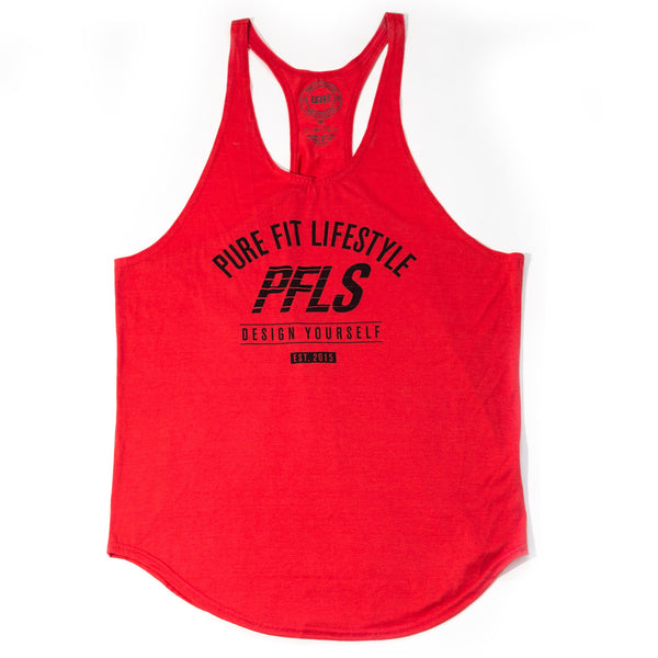 DESIGN YOURSELF" STRINGER TANK TOP-RED