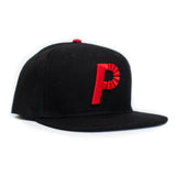 PFLS THE P SNAPBACK- BLACK/RED