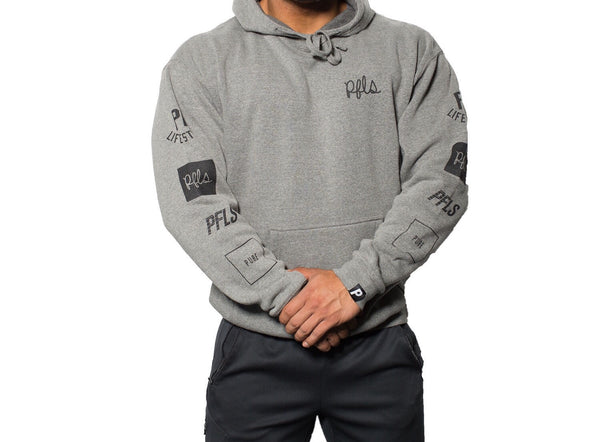 PFLS SCRIPT HOODIE-CHARCOAL GREY
