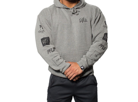 PFLS SCRIPT HOODIE-CHARCOAL GREY